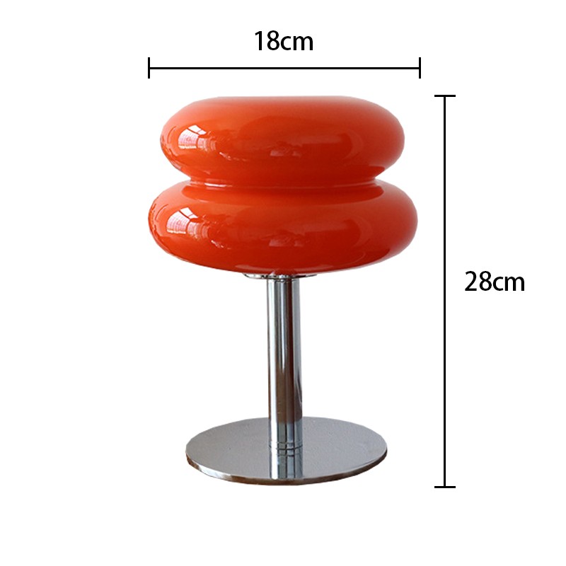 Macaron Glass Table Lamp - Trichromatic Dimming Living Room Atmosphere Lamp, Eye Protection Night Light for Girl's Bedroom Bedside Decor