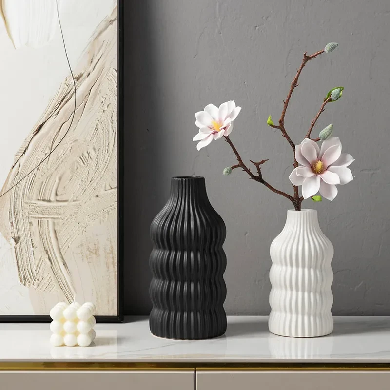 White Ceramic Vase with Lid.