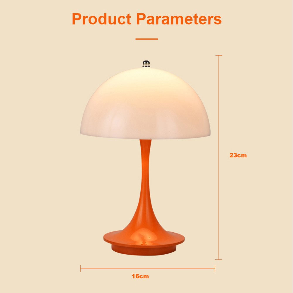 LED Mushroom Small Table Lamp - Portable USB Charging Dimmable Flower Bud Lamp for Bedroom Bedside