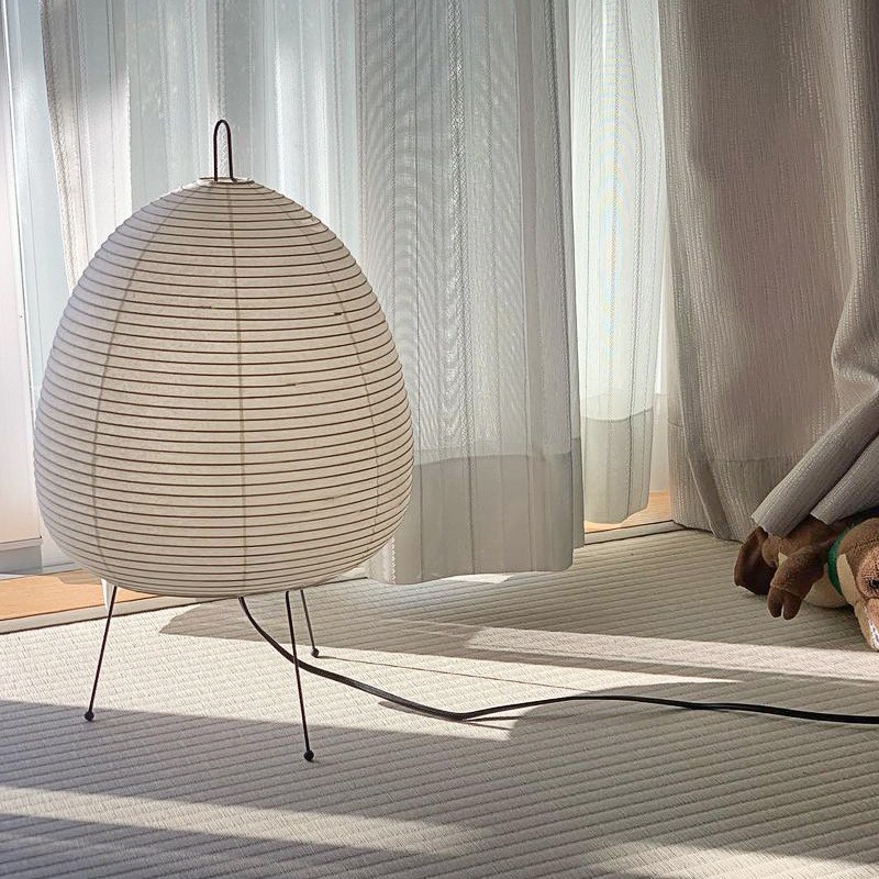 Japanese Rice Paper Lantern LED Table Lamp - Tripod Floor Lamp for Living Room, Bedroom, Bedside, Study, Hotel, Homestay Art Creative Decor