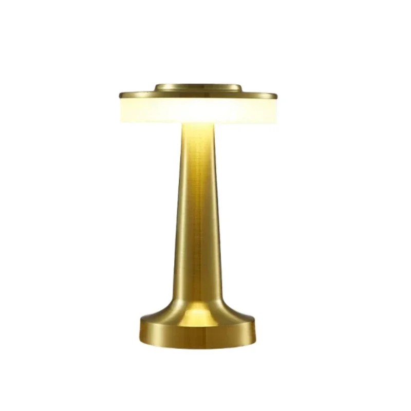 Retro LED Table Lamp - Touch Dimmable Rechargeable Desk Light for Restaurant, Coffee Bar, Home Bedroom Decor