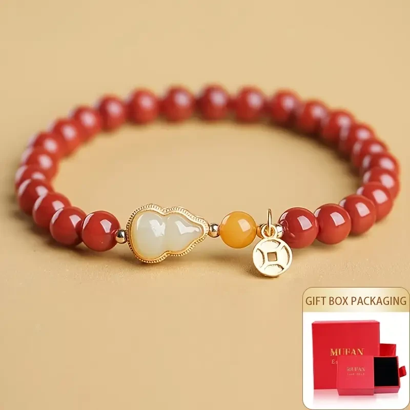 1pc MUFAN Luxury Agate Beaded Bracelet Elegant Daily Wear for Women