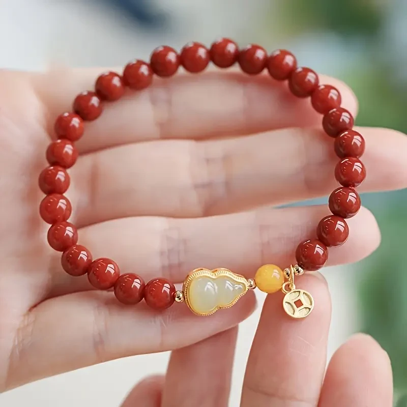 1pc MUFAN Luxury Agate Beaded Bracelet  Elegant Daily Wear for Women