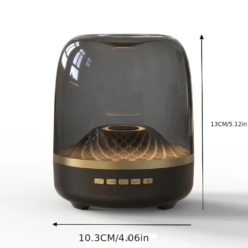 Black Wireless Home Theater Speaker with Golden Accents
