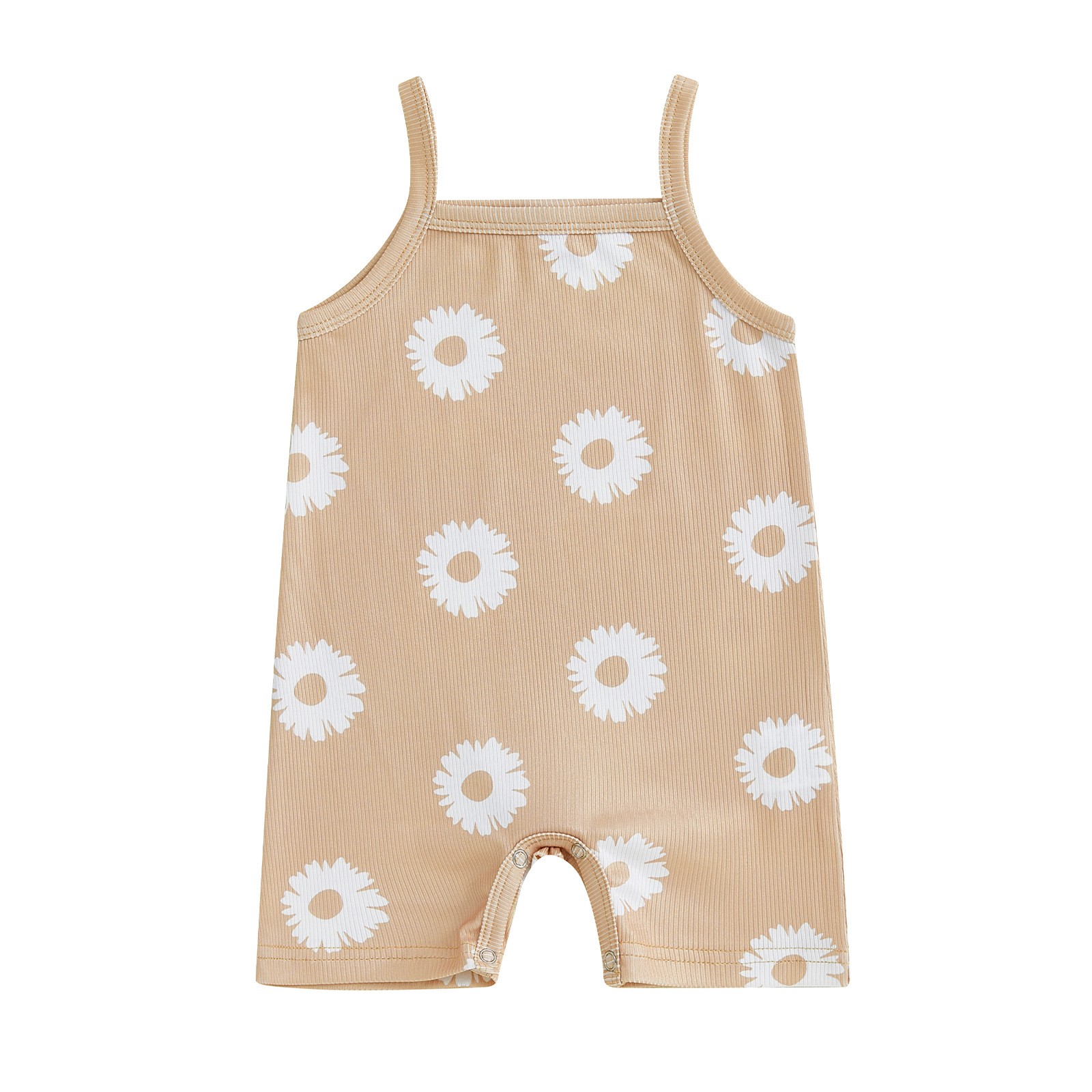 Girls Fashion Flower Print Sling One-piece Romper