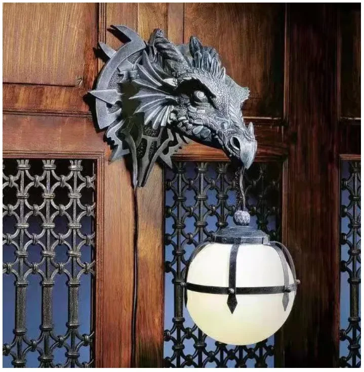 Industrial Wind Dinosaur Hanging Lamp Resin Crafts