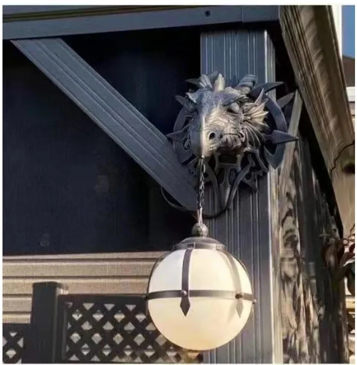 Industrial Wind Dinosaur Hanging Lamp Resin Crafts