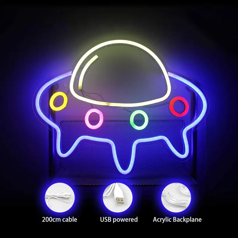 LED UFO Spaceman Spaceship Series Shaped Decorative Night Light