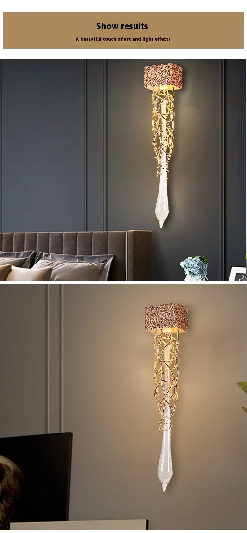 Bedroom Living Room Dining Room Crystal Wall Lamp