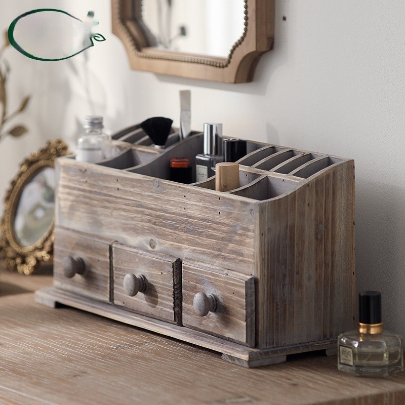 Solid Wood Desktop Cosmetic Case
