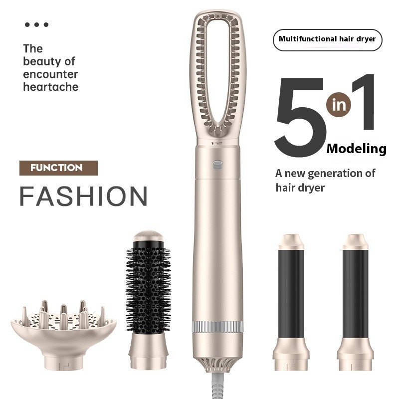 Five-in-one Hot Air Comb Hair Curler Multi-function High-power Hair Straightener
