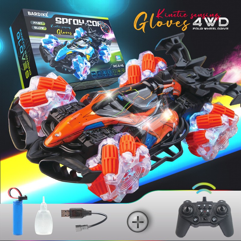Four-wheel Spray Remote Control Car Gesture Sensor With Light