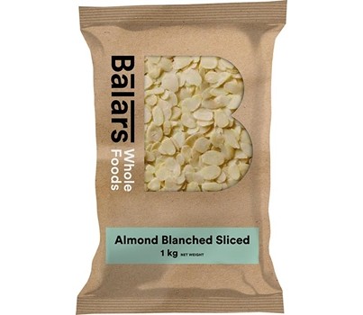 ALMONDS BLANCHED SLICED 1KG (BALARS)