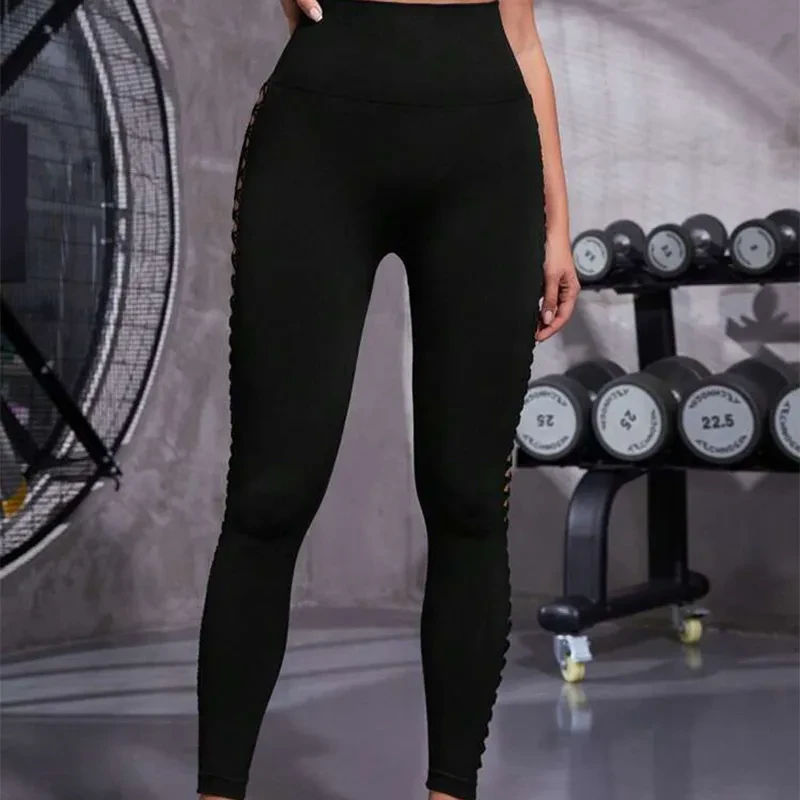 Hollow Tie Dye Printed Yoga Pant Slim Pants For Women
