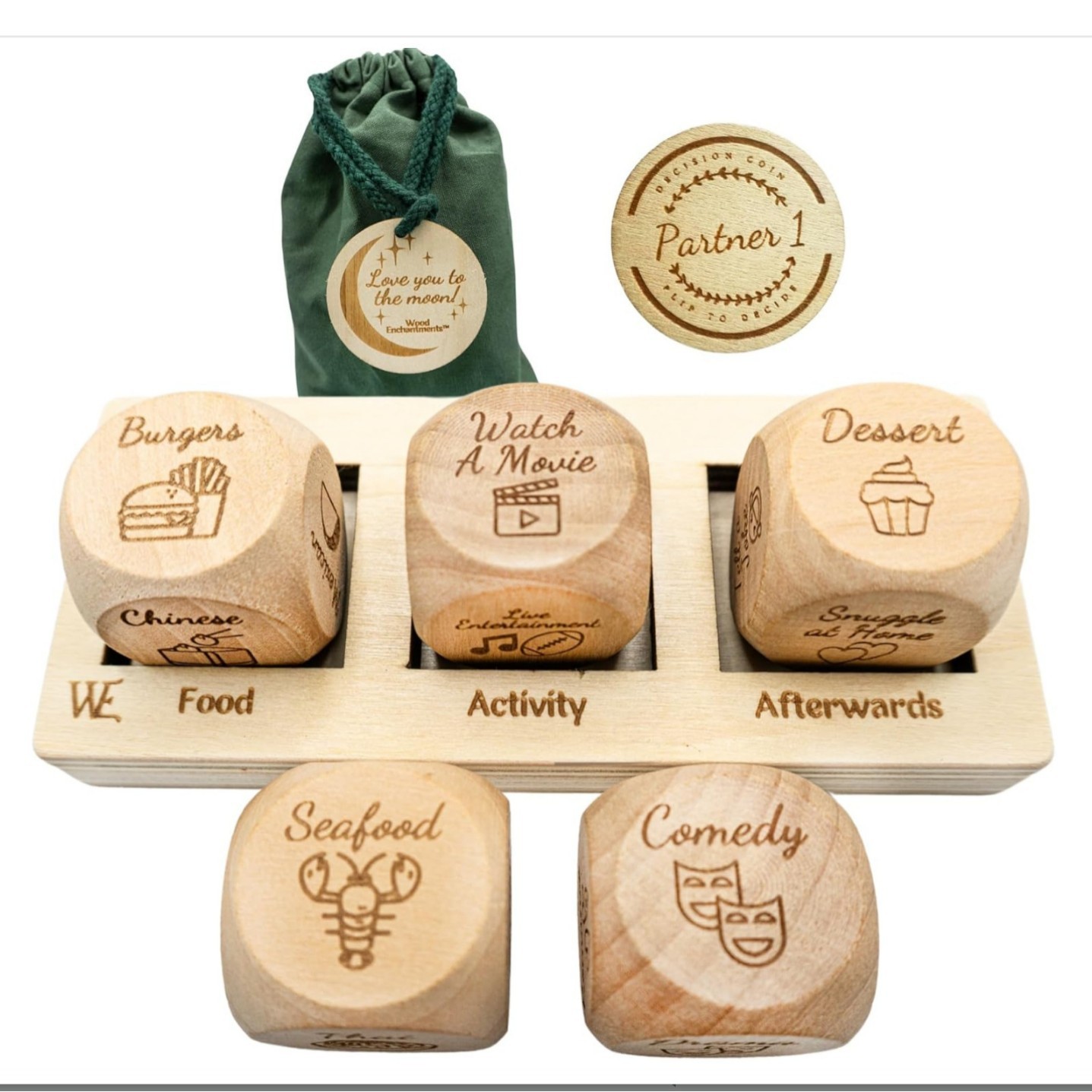 Wooden Lotus Beech Box Dice