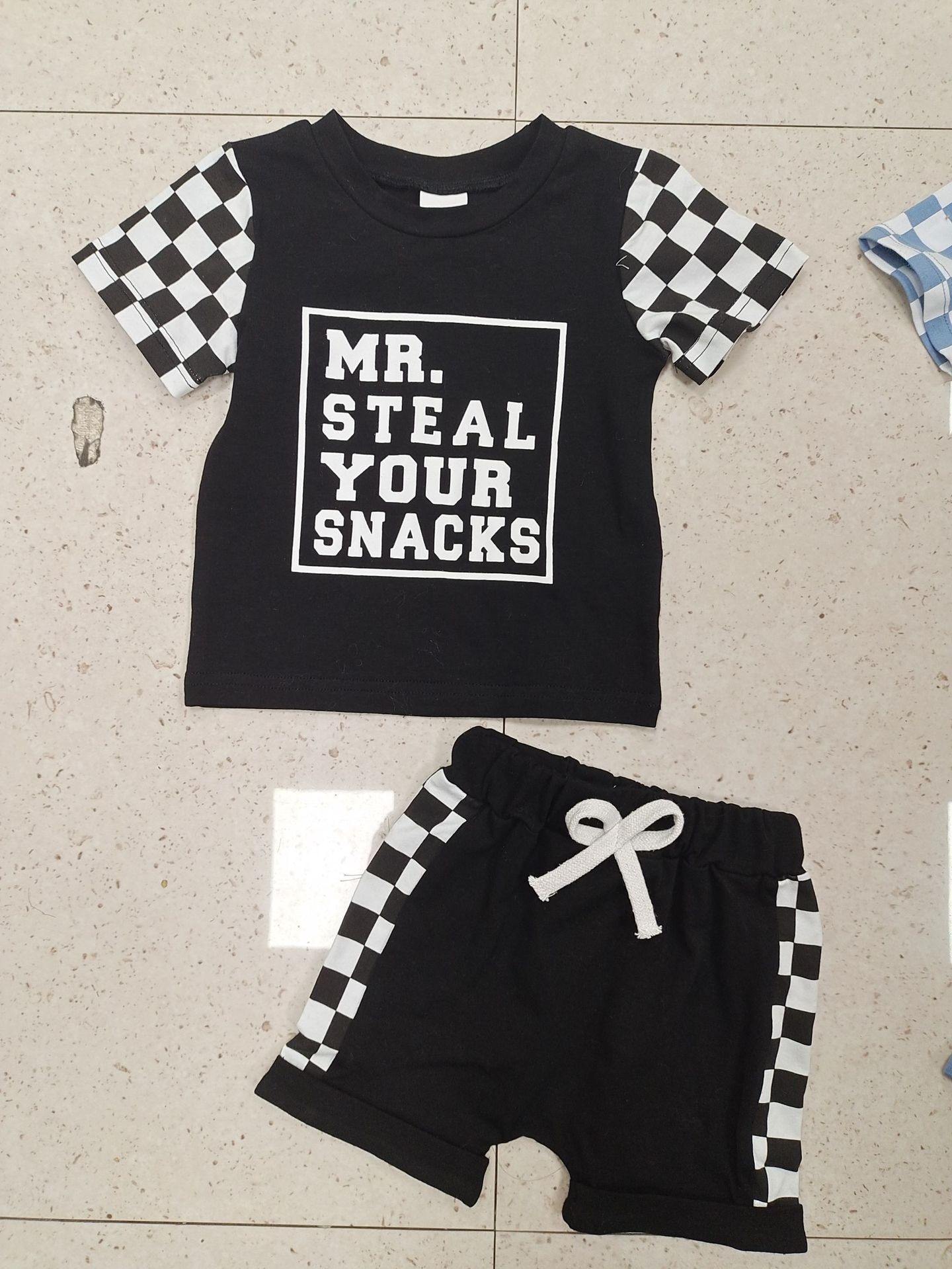 Children's Fashion Letter Print Short-sleeve Suit