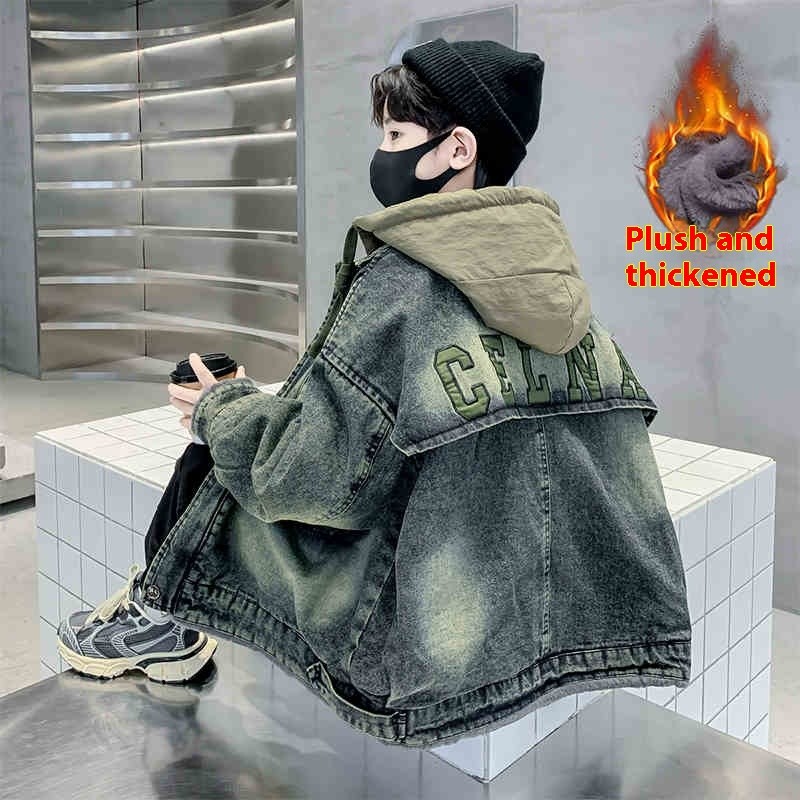 Older Boy Fleece-lined Denim Coat