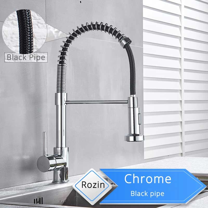 Rozin Brushed Nickel Kitchen Faucet - 360 Deck Mounted Mixer Tap