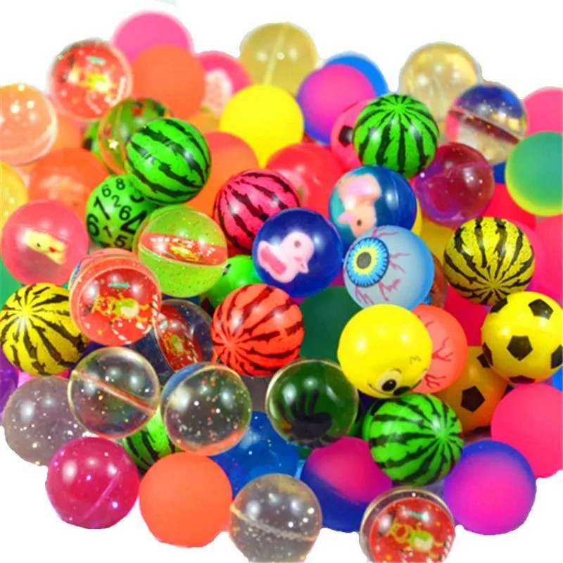 1PC 25mm Jumping Rubber Ball Toy - Anti-Stress Bouncing Ball for Kids