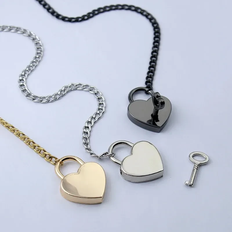 Heart O-Ring Lock Cuban Chain Necklace