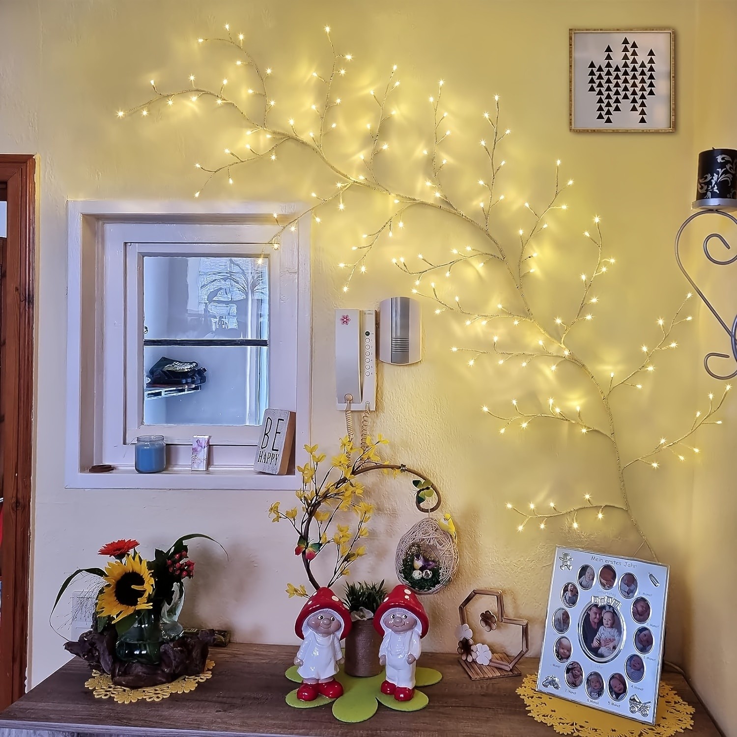 Set Of 144 LED Bendable Willow Vine Lights USB Powered with Remote Control, 8 Modes, Indoor and Outdoor Decorative Lights