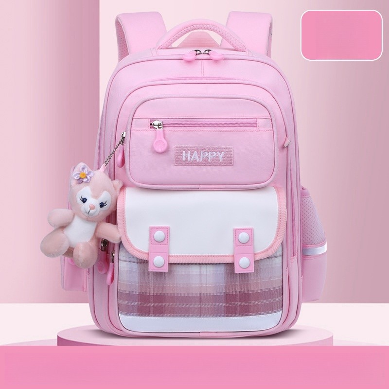 MINISO Disney LinaBell Student Bag Kawaii StellaLou Waterproof Schoolbag with Cartoon Design, Large Capacity and Safety Reflectors Backpack
