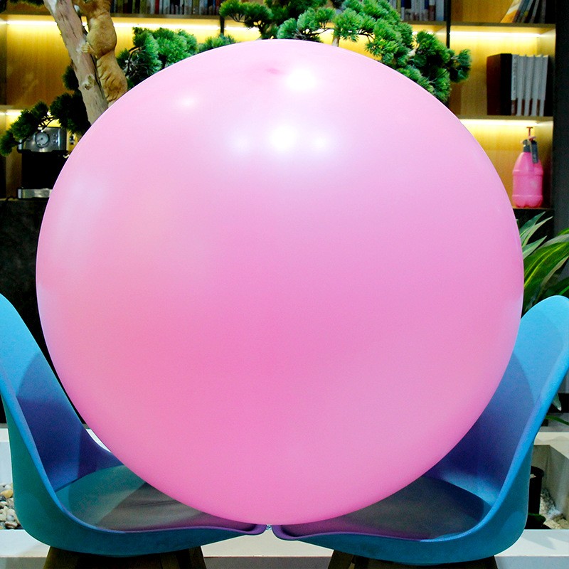 10pcs 36-Inch Giant Pink Balloons - Round Inflatable Latex for Room Decor, Birthday Parties, and Weddings