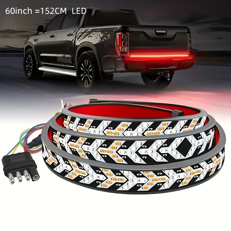 1PC Arrow 60-Inch Car LED Light Bar 12V Sequential Amber LED Waterproof Flexible Light