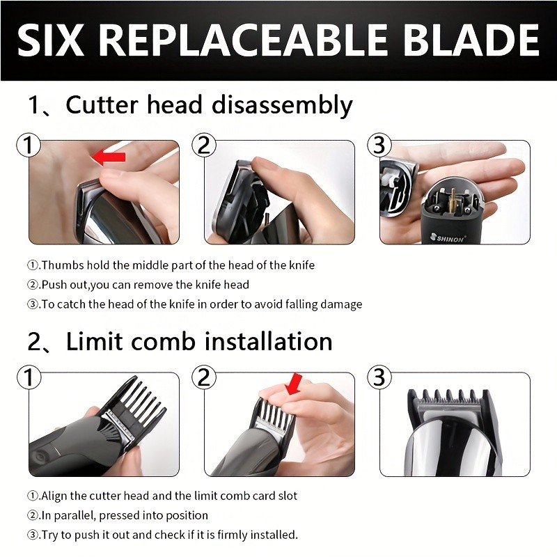 Hair Clipper Haircut 12-in-1 Beard Trimmer Electric Trimmer Professional Shaver Cordless Hair Grooming Set USB Rechargeable Precision Convenient Hair Clipper Suitable for Adults and Kids