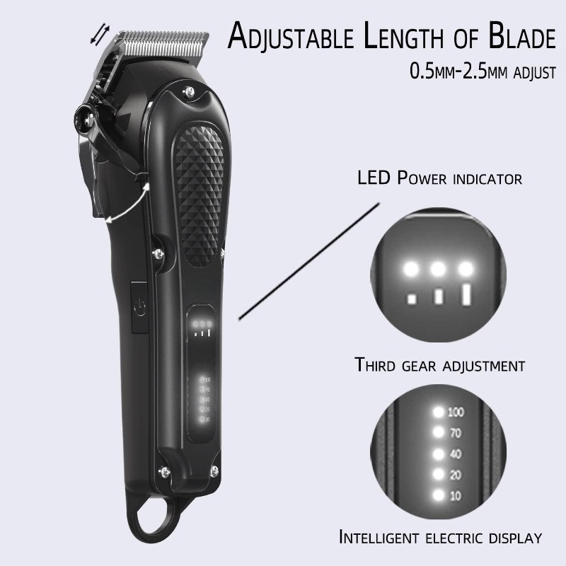 Electric Hair Clippers, Men's Hair Clippers, Home Haircutting Sets, Adjustable Hair Clippers, Cordless and Corded Hair Clippers, Rechargeable Beard Trimmer for Hair and Beard Trimming