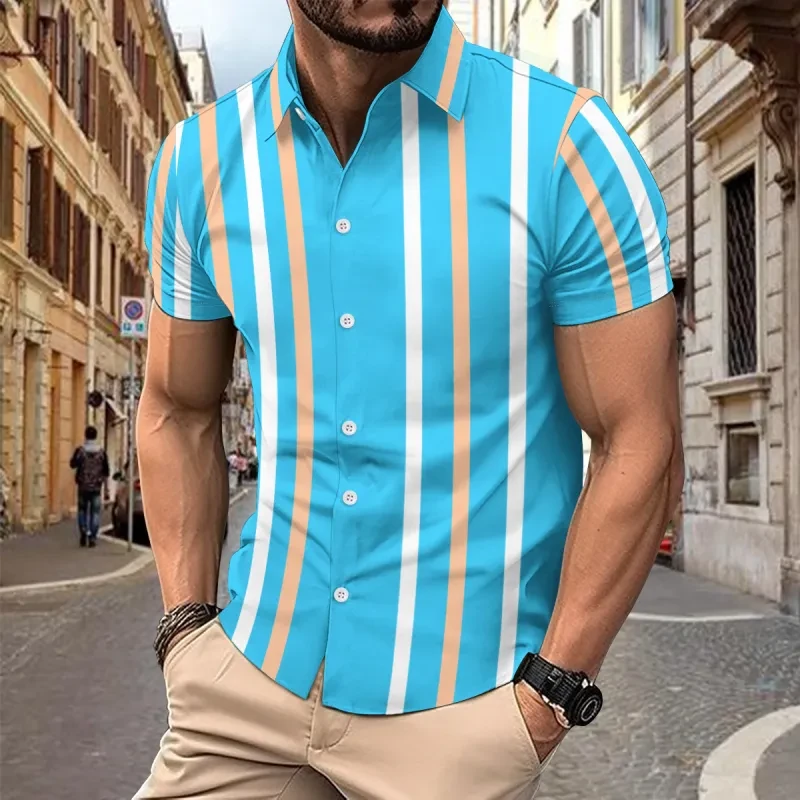 Casual Striped Men's Summer Shirt
