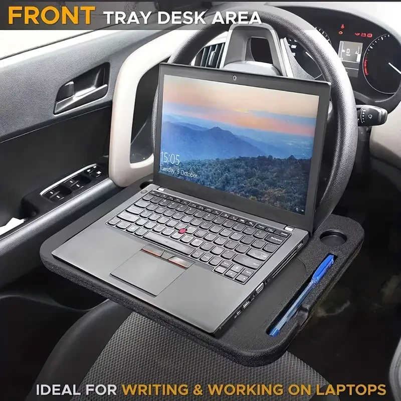 Premium Multifunction Car Steering Wheel Tray - Versatile Portable Table for Eating, Working & Storage - Perfect Workstation on Wheels