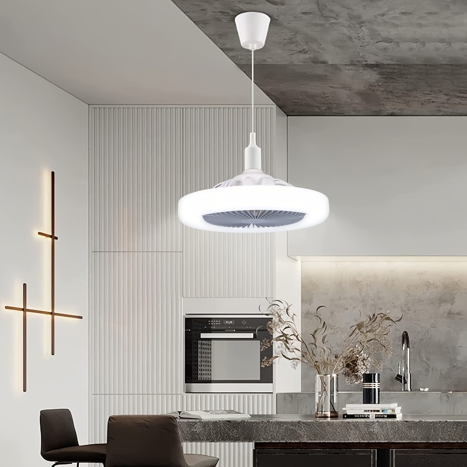 Socket Light and Remote Control Adjustable Wind Speed Mode Bulb, Screw-In Socket Light, Easy to Install Adjustable Wind Speed Mini Pendant Light, Suitable for Bedrooms, Kitchens, Living Rooms - E27 Base