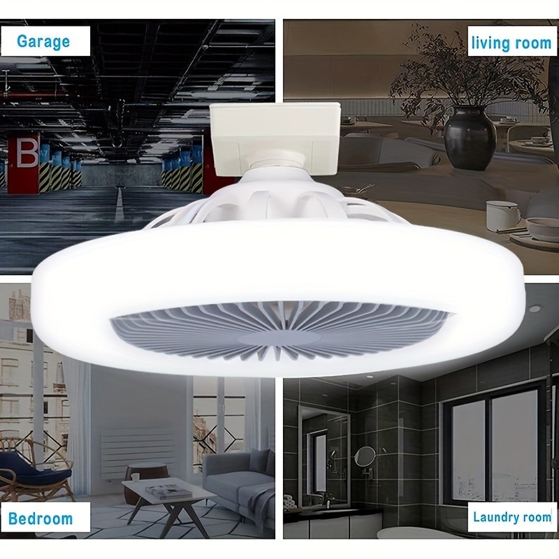 Socket Light and Remote Control  Adjustable Wind Speed Mode Bulb, Screw-In Socket Light, Easy to Install Adjustable Wind Speed Mini Pendant Light, Suitable for Bedrooms, Kitchens, Living Rooms - E27 Base