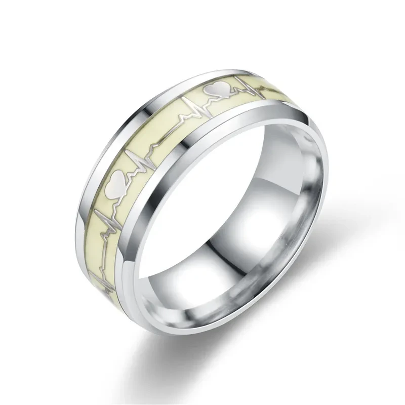 Heart-shaped Rings Luminous At Night Lovers Ring Jewelry