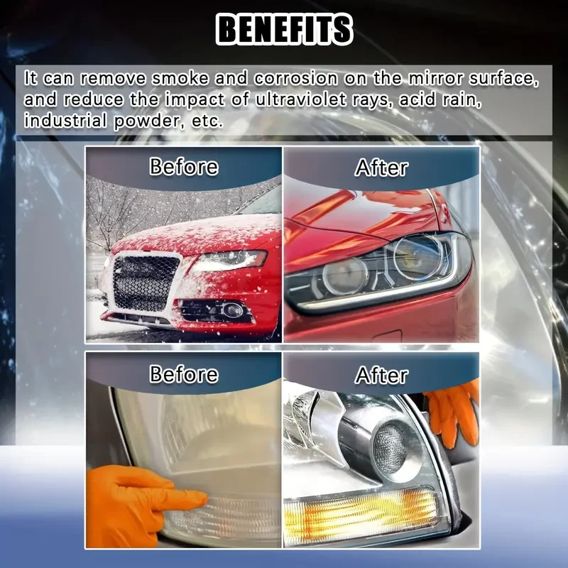 Headlight Restoration Kit - Quick Brightening & Scratch Repair for Car Lights