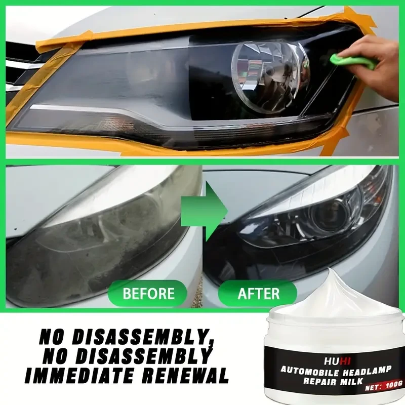 Headlight Restoration Kit - Quick Brightening & Scratch Repair for Car Lights