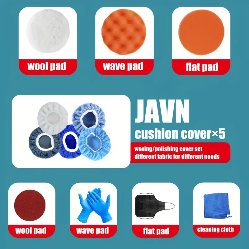 JAVN 5000RPM Cordless Mini Polisher 6 Gears Car Polishing Machine