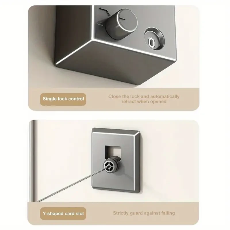 Retractable Clothesline - Stainless Seel Pull-Out Clothes Drying Machine Rope