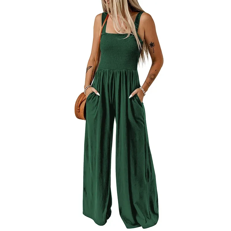 Summer Square Neck High Waist Jumpsuit