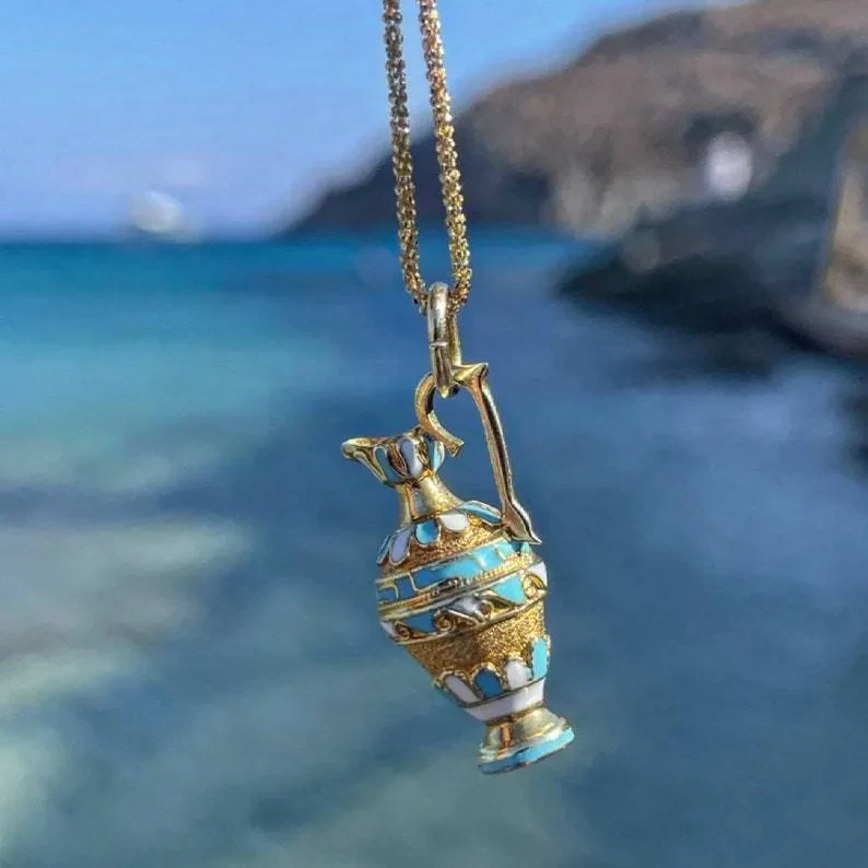 Titanium Steel Handmade Oil Dripping Commemorative Color Water Bottle Necklace