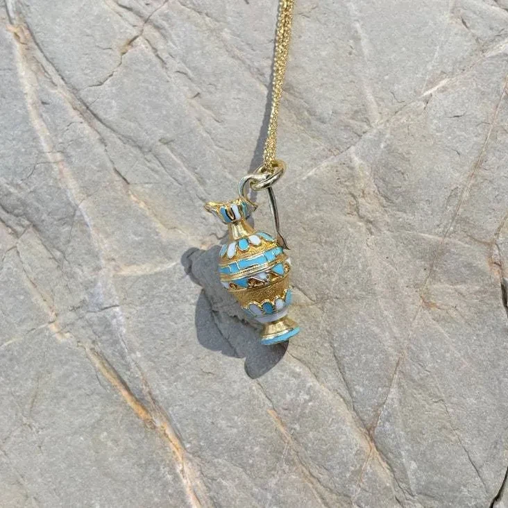 Titanium Steel Handmade Oil Dripping Commemorative Color Water Bottle Necklace
