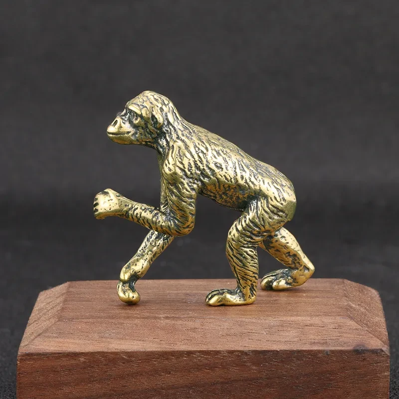 Distressed Pure Copper Orangutan Ornaments Office Study Fun Decoration