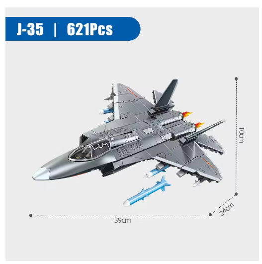 Technical 621Pcs J35 Shipborne Aircraft Model Building Blocks Military Airplane With Pilot MOC Bricks Toys Children Adult Gifts
