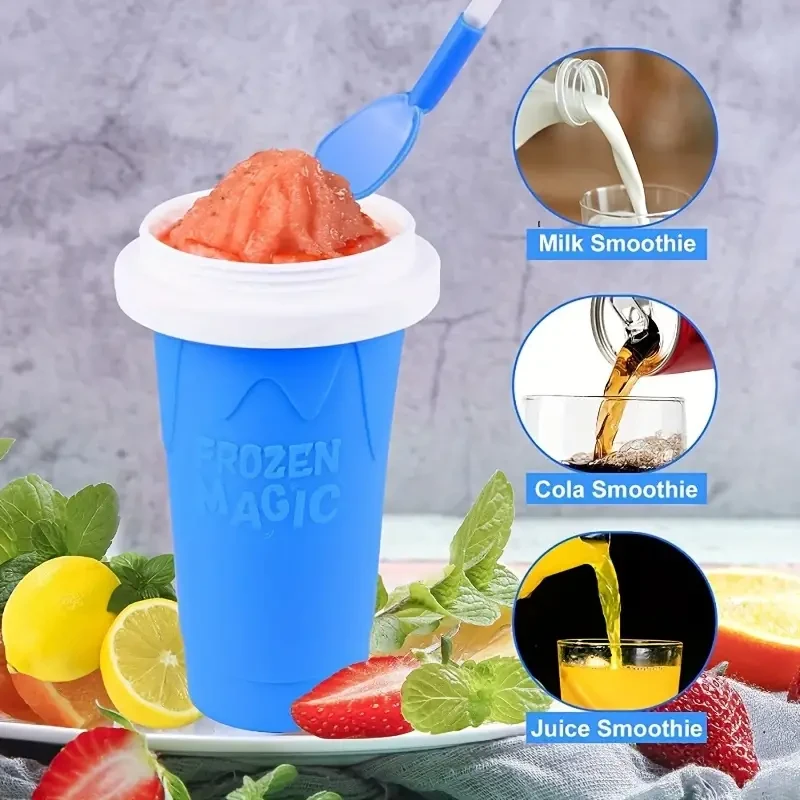 Homemade Smoothie & Ice Cream Squeeze Cup - Portable Frozen Magic Cup