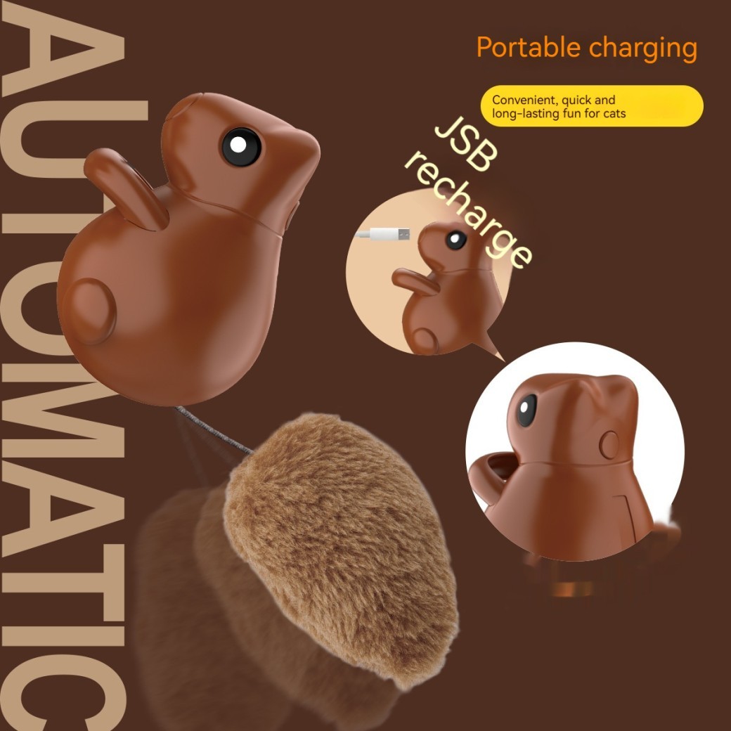 Smart Cat Teaser Toy Squirrel USB Charging