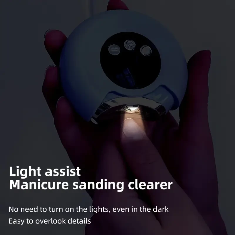 Nail Clipper & Polisher with LED Light - Lithium-Ion Battery for Home Use