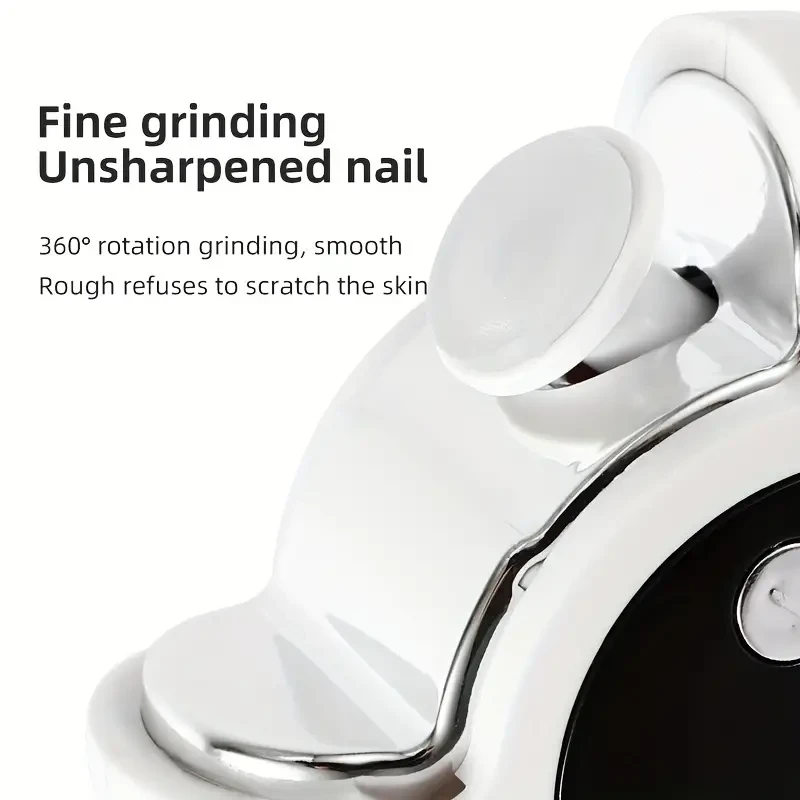 Nail Clipper & Polisher with LED Light - Lithium-Ion Battery for Home Use