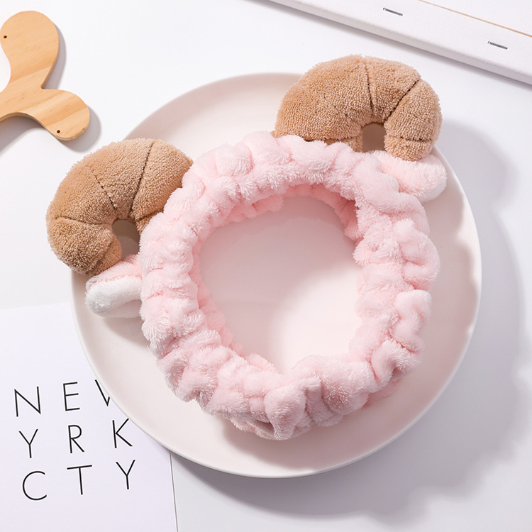 Soft Horns Hair Band Cute Female Face Makeup Cleansing Hair Accessories Plush Headband