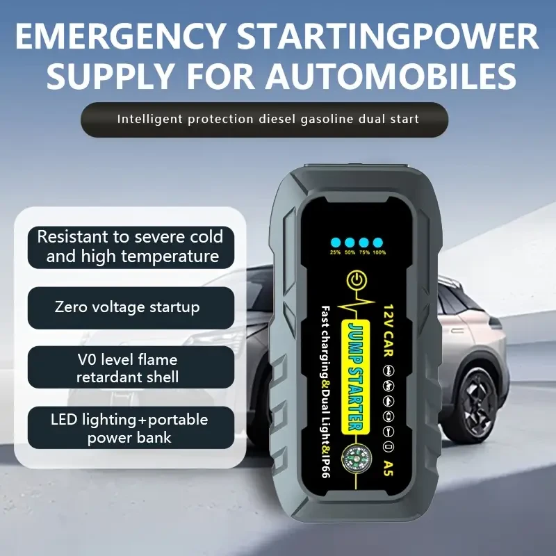1000A Portable Car Jump Starter 12V Portable Power with Dual USB Outputs
